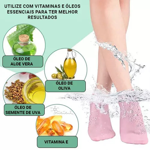 Meias Hidratantes Foot Care/ Efeito SPA nos pés em casa! - Frete Grátis!